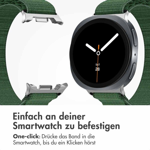 imoshion Nylon Alpine Armband für das  Samsung Galaxy Watch 8 (40/44mm) / Classic (46mm) - Dunkelgrün