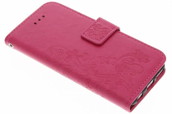 Kleeblumen Klapphülle Fuchsia für iPhone 6 / 6s