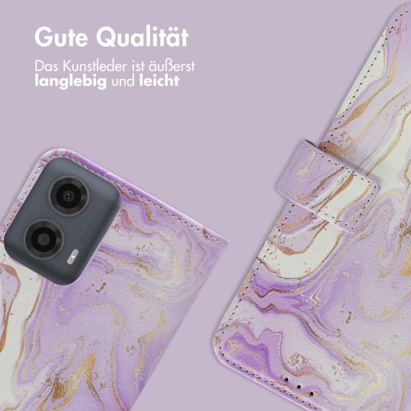 imoshion Design Klapphülle Motorola Moto G34 - Purple Marble