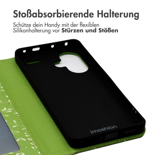 imoshion Design Klapphülle Xiaomi Redmi Note 13 Pro Plus (5G) - Green Flowers