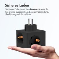 Accezz PowerCube | 6-in-1 - 1x USB-C + 2x USB-A + 3x Steckdose - 4000 Watt - Schwarz