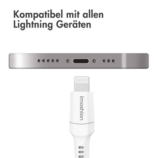 imoshion ﻿Lightning- auf USB-Kabel – nicht MFi-zertifiziert – Geflochtenes Gewebe – 1,5 m – Weiß