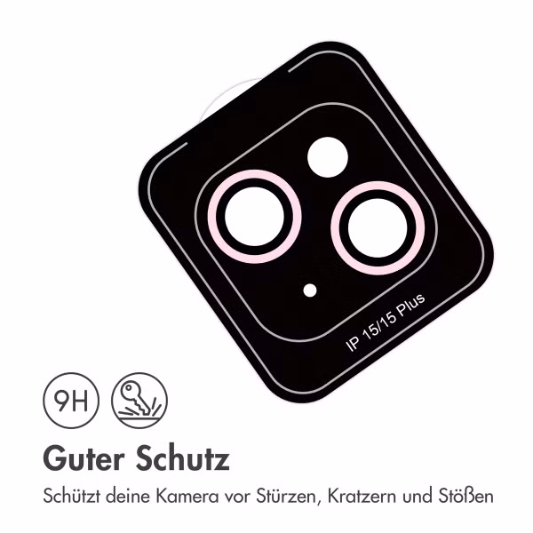 imoshion 2er-Pack Objektivschutz für Kamera für das Apple iPhone 15 / 15 Plus - Pink