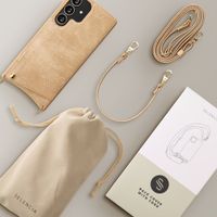 Selencia Nova Croco HandyHülle mit Kordel und Kartenhalter Samsung Galaxy S25 Ultra - Toasted Almond