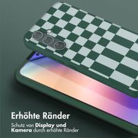 Selencia SilikonHülle design mit abnehmbarem Band Samsung Galaxy A54 (5G) - Irregular Check Green