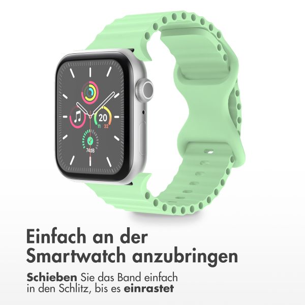 imoshion Athletisches Silikonarmband für die Apple Watch Series 1 bis 9 / SE (38/40/41 mm) | Series 10 (42 mm) - Mintgrün