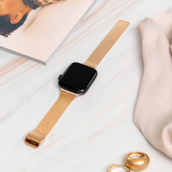 imoshion Milanaise Faltarmband für Apple Watch Series 1 t/m 9 / SE (38/40/41 mm) | Series 10 / 11 (42 mm) - Rosé gold