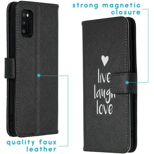 imoshion Design TPU Klapphülle Galaxy A41 - Live Laugh Love