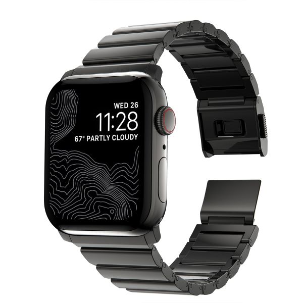 Nomad Magnetisches Stahlgliederarmband für das  Apple Watch Series 1 t/m 11 / SE / Ultra (44/45/46/49 mm) - Graphite