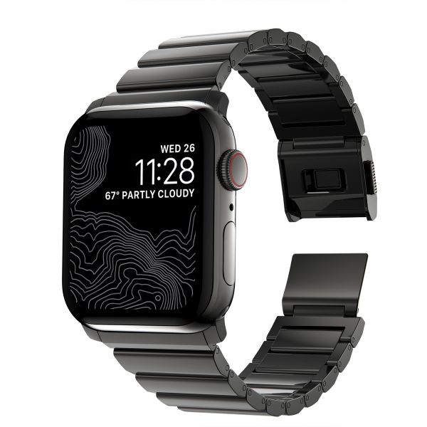 Nomad Magnetisches Stahlgliederarmband für die Apple Watch Series 1 bis 10 / SE / Ultra (2) (44/45/46/49 mm) - Graphit