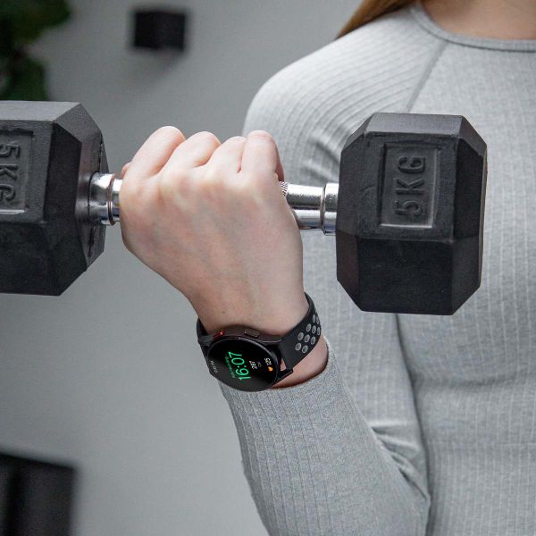 imoshion Silikonband Sport - 20-mm-Universalanschluss - Schwarz / Grau