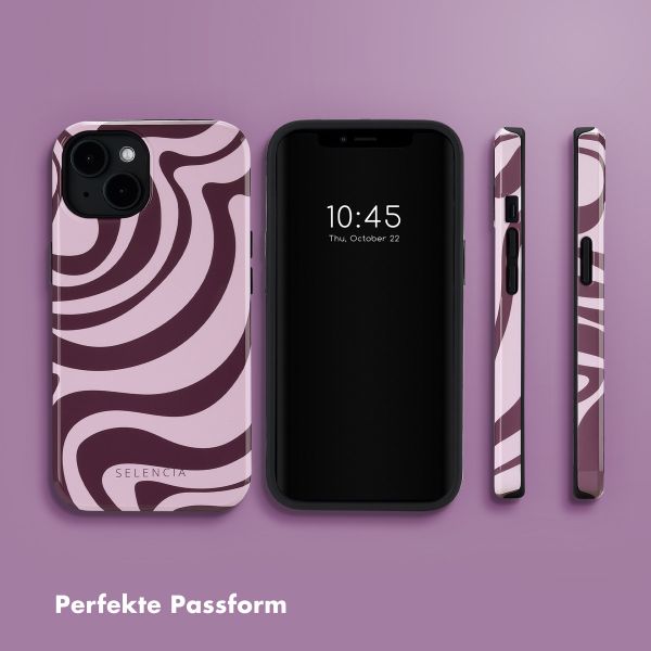 Selencia Vivid Tough Back Cover MagSafe für das iPhone 14 - Wavy Swirl Pink Plum