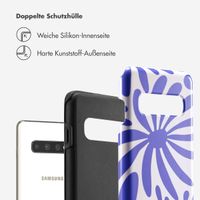 Selencia Vivid Tough Back Cover für das Samsung Galaxy S10 - Modern Bloom Sapphire Blue