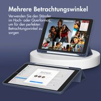 Accezz Smarte Klapphülle aus Silikon Apple iPad 9 (2021) 10.2 Zoll / iPad 8 (2020) 10.2 Zoll / iPad 7 (2019) 10.2 Zoll - Dunkelblau