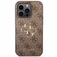 Guess 4G Metal Logo Back Cover Apple iPhone 14 Pro - Braun