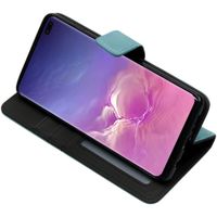 Luxus Klapphülle in Lederoptik Hellblau Galaxy S10 Plus