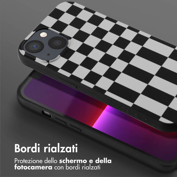 Selencia SilikonHülle design mit abnehmbarem Band Apple iPhone 13 Pro - Irregular Check Black