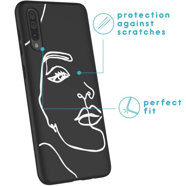 imoshion Design Hülle Galaxy A50 / A30s - Abstraktes Gesicht - Weiß