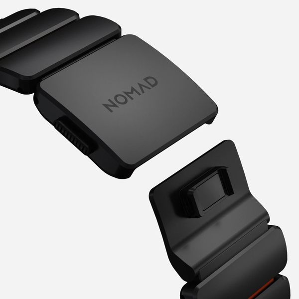 Nomad Stratos Armband für Apple Watch Series 1 - 11 / SE / Ultra (44/45/46/49 mm) - Ultra Orange / Black Titanium