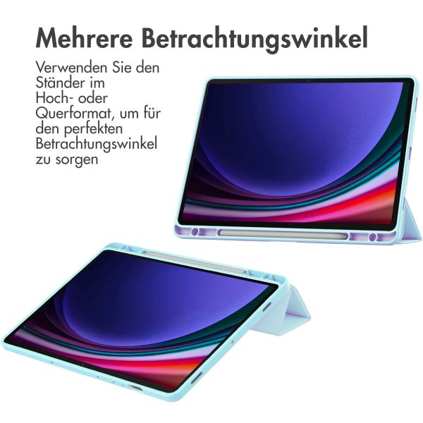 imoshion Trifold Hardcase Klapphülle Samsung Galaxy Tab S9 11.0 Zoll - Hellblau