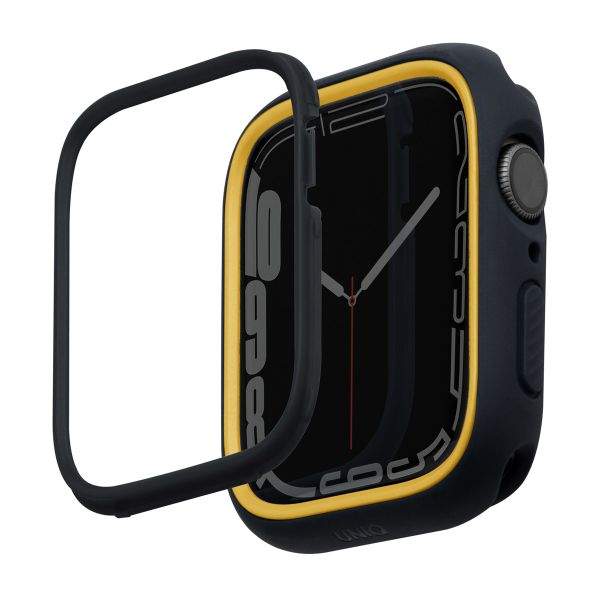 Uniq Moduo Apple Watch Hülle mit austauschbarem Rahmen für die Apple Watch 4-9 / SE - 44/45 mm - Midnight (Black/Mustard)