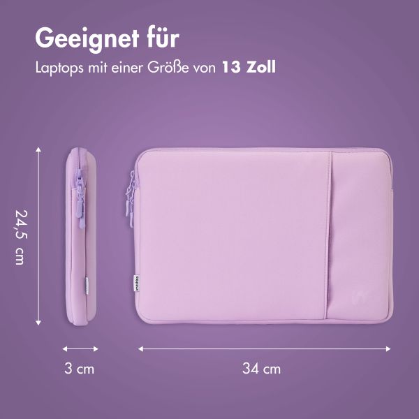 imoshion Laptop Hülle 13 Zoll - Laptop Sleeve mit Fach - Lavender Lilac