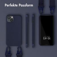 Selencia SilikonHülle mit abnehmbarem Band Apple iPhone 13 - Dunkelblau