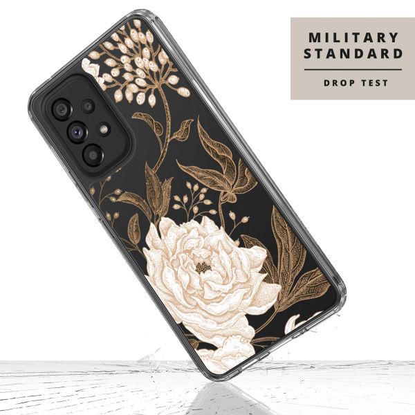 Selencia Fashion-Backcover mit zuverlässigem Schutz für das Samsung Galaxy A33 - Golden Flowers