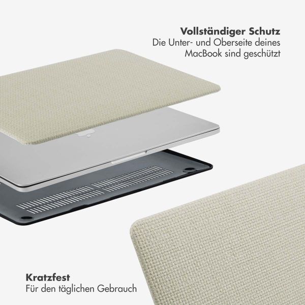 Selencia Cover mit gewebter Oberfläche für das MacBook Air 15 Zoll (2023) / Air 15 Zoll (2024) M3 chip - A2941 / A3114 - Beige