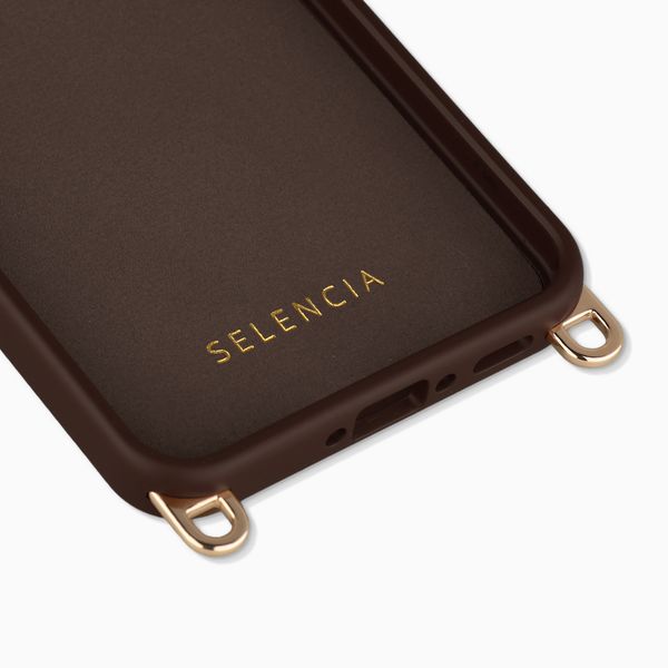 Selencia Rivièra Backcover mit MagSafe mit abnehmbaren Haken Samsung Galaxy A17 (5G) / (4G) - Choco Brown