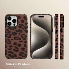 Selencia Sabi Backcover Leopardenmuster mit MagSafe Apple iPhone 15 Pro Max - Mocha Brown