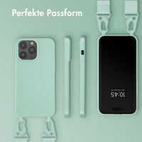 Selencia Silikonhülle mit abnehmbarem Band für das iPhone 14 Pro Max - Türkis