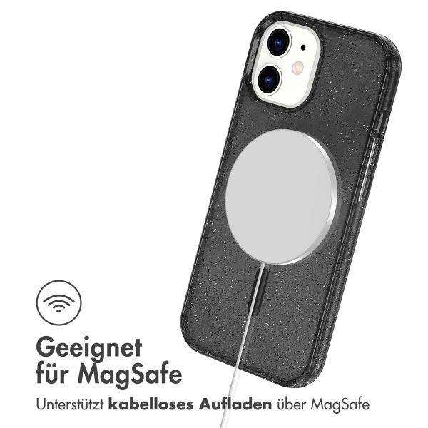 imoshion Sparkle Back Cover mit MagSafe für das Apple iPhone 12 (Pro) - Glitzer Schwarz