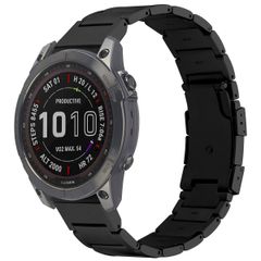 Accezz Mattes Titanstahlarmband -   Garmin 22 mm Anschluss - Schwarz