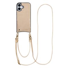 Selencia Nova Croco HandyHülle mit Kordel und Kartenhalter Apple iPhone 17 - Beige