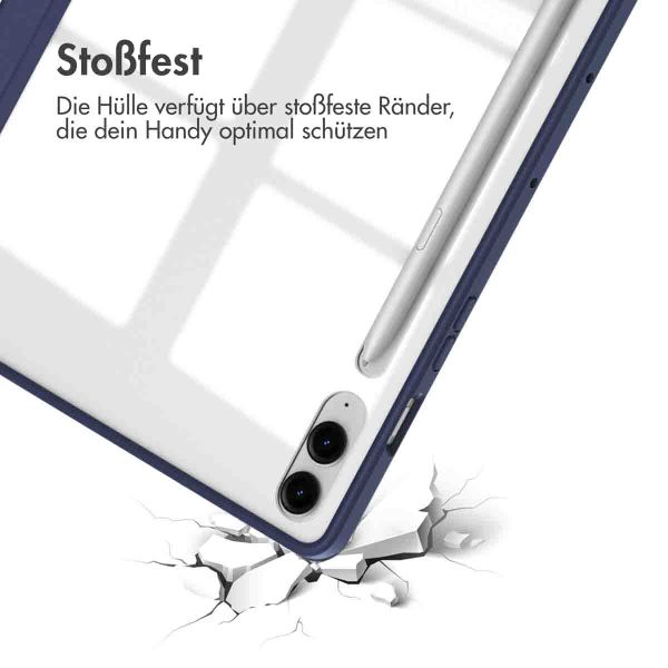 imoshion Trifold Hardcase Klapphülle für das Samsung Tab S10 Plus / Tab S9 FE Plus / Tab S9 Plus 12.4 Zoll - Dunkelblau