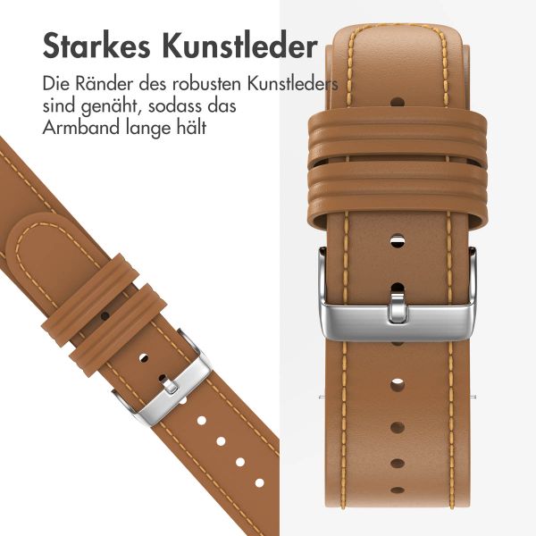 imoshion Modernes Lederarmband - Universelle 20 mm Verbindung - Braun