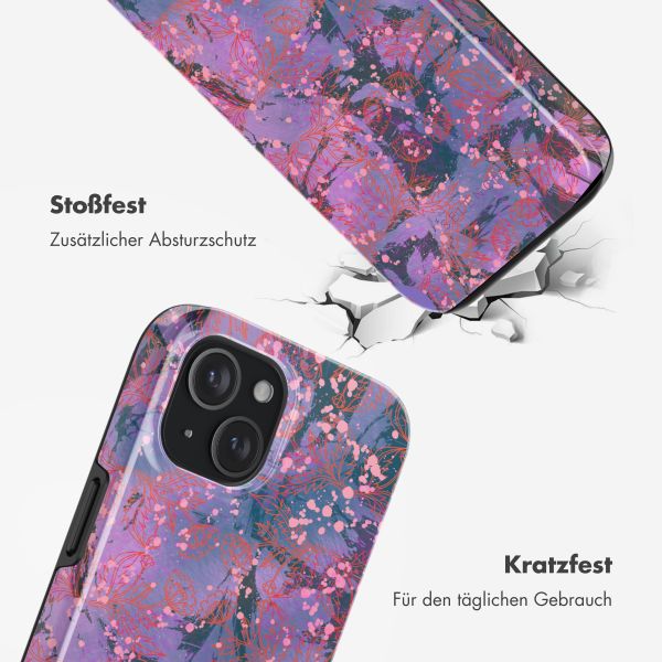 Selencia Vivid Rückabdeckung mit MagSafe Apple iPhone 15 - Fresh Paint Flower Orange