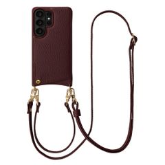 Selencia Nova HandyHülle mit Kordel und Kartenhalter Samsung Galaxy S26 Ultra - Bold Burgundy