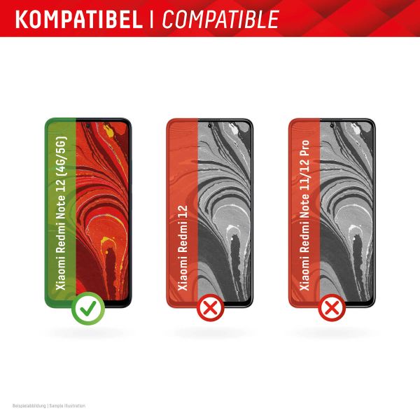 Displex Bildschirmschutzfolie Real Glass Full Cover Xiaomi Redmi Note 12