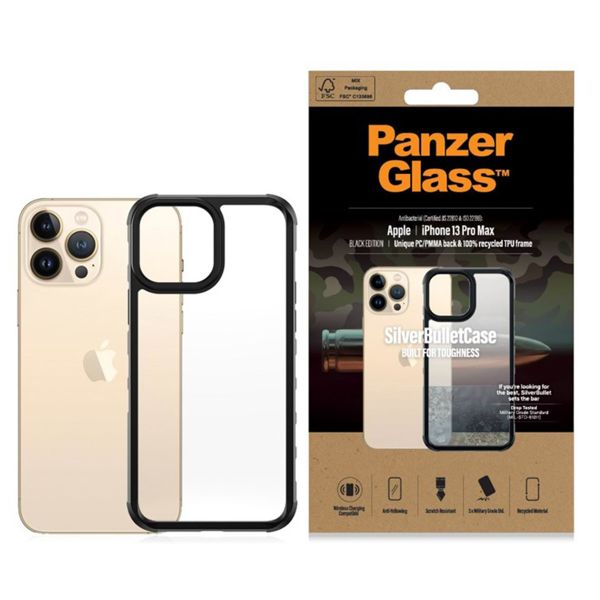 PanzerGlass SilverBullet ClearCase für das Apple iPhone 13 Pro Max - Schwarz