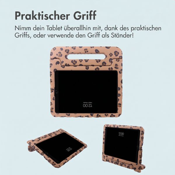 imoshion Kinder­sicheres Design Backcover mit Griff Apple iPad 9 (2021) 10.2 Zoll / iPad 8 (2020) 10.2 Zoll / iPad 7 (2019) 10.2 Zoll - Panthermuster
