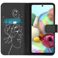 imoshion Design TPU Klapphülle Galaxy A71 - Woman Flower Black
