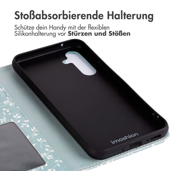 imoshion Design Klapphülle Samsung Galaxy A54 (5G) - Smoke Green Flowers