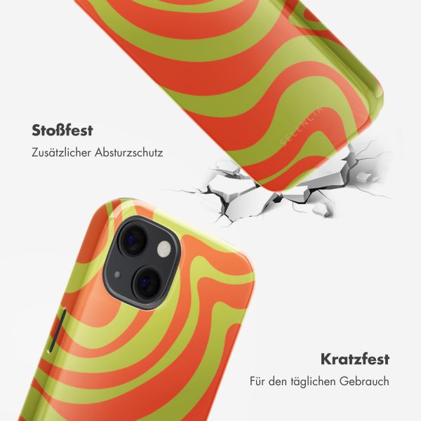 Selencia Vivid Rückabdeckung mit MagSafe Apple iPhone 13 - Wavy Swirl Orange Fern