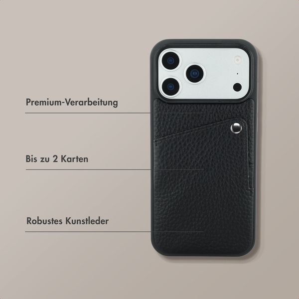 Selencia Riva Back Cover mit Kartenfach Apple iPhone 17 Pro - Schwarz
