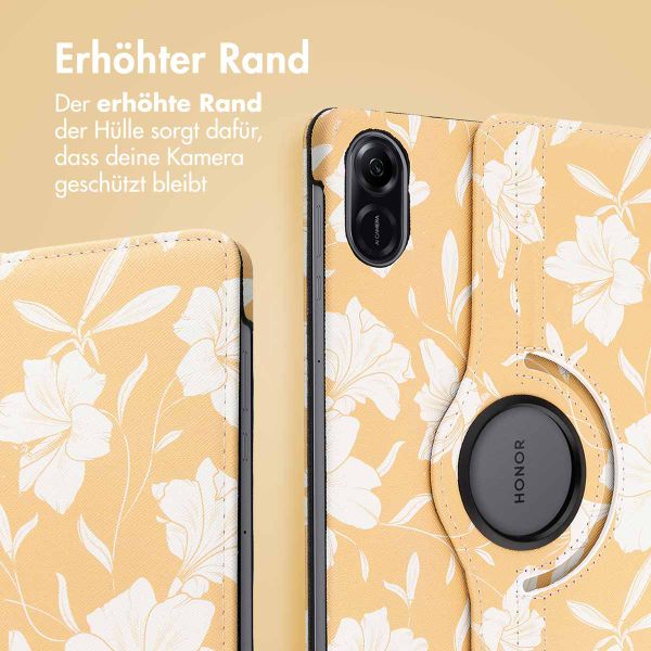 imoshion 360° drehbare Design Klapphülle für das Honor Pad X9 - Yellow Flowers