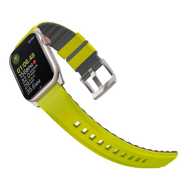 Uniq Linus AiroSoft™ Silikonarmband für das  Apple Watch Series 1 t/m 11 / SE / Ultra (44/45/46/49 mm) - Lime Green