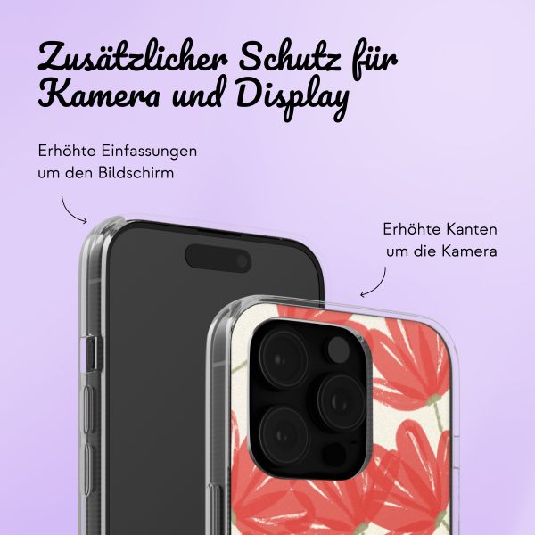 Personalisierte Hülle mit Blumen iPhone 16 Pro - Transparent