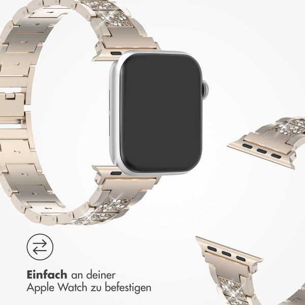 Selencia Sparkle Armband für die Apple Watch Series 1 bis 9 / SE (38/40/41 mm) | Series 10 (42 mm) - Champagnergold